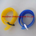 Multi-colored self-locking hook loop buckle cable tie fastening tape