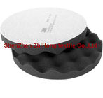 Black foam polishing pad with 3M hook loop magic tape